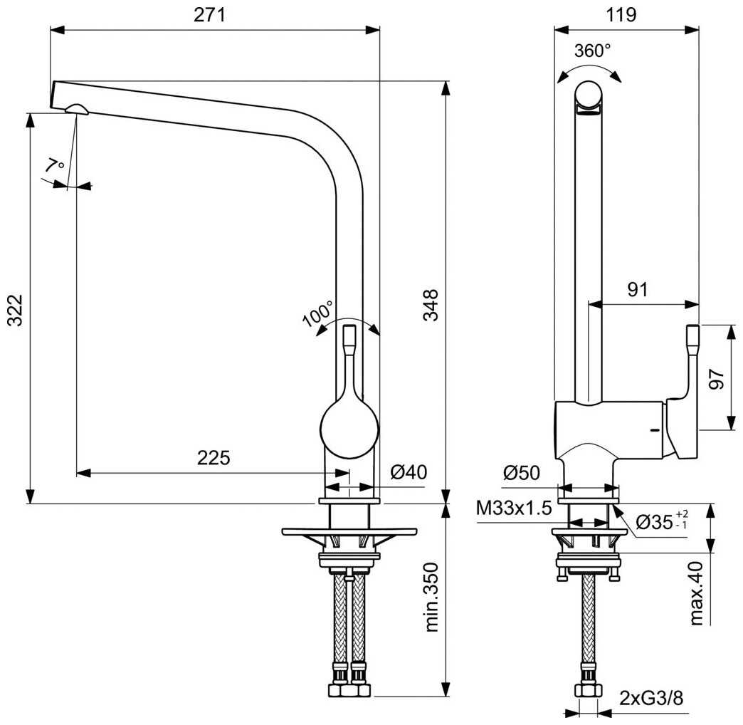 Смеситель Ideal Standard BC174XG фотография 3