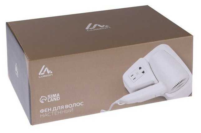 Фен для волос Luazon Home LGE-007, 1600 Вт, 2 скорости, крепление (в компл.), белый фотография 10