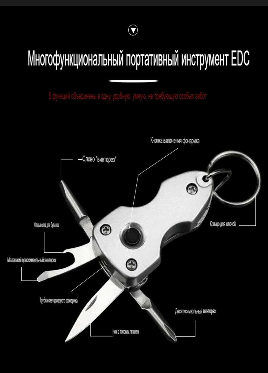 Мультитул Мультитул с фонариком и отвёрткой фотография 3