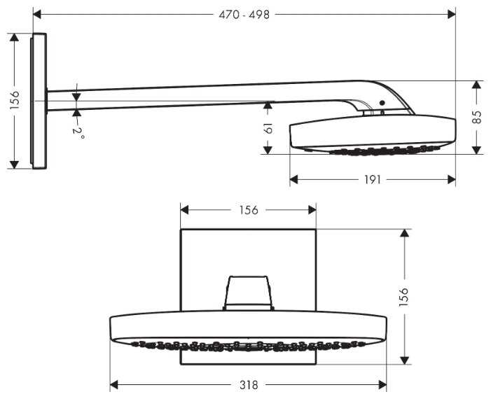 Верхний душ hansgrohe Raindance Select E 300 3jet 26468400, хром фотография 2