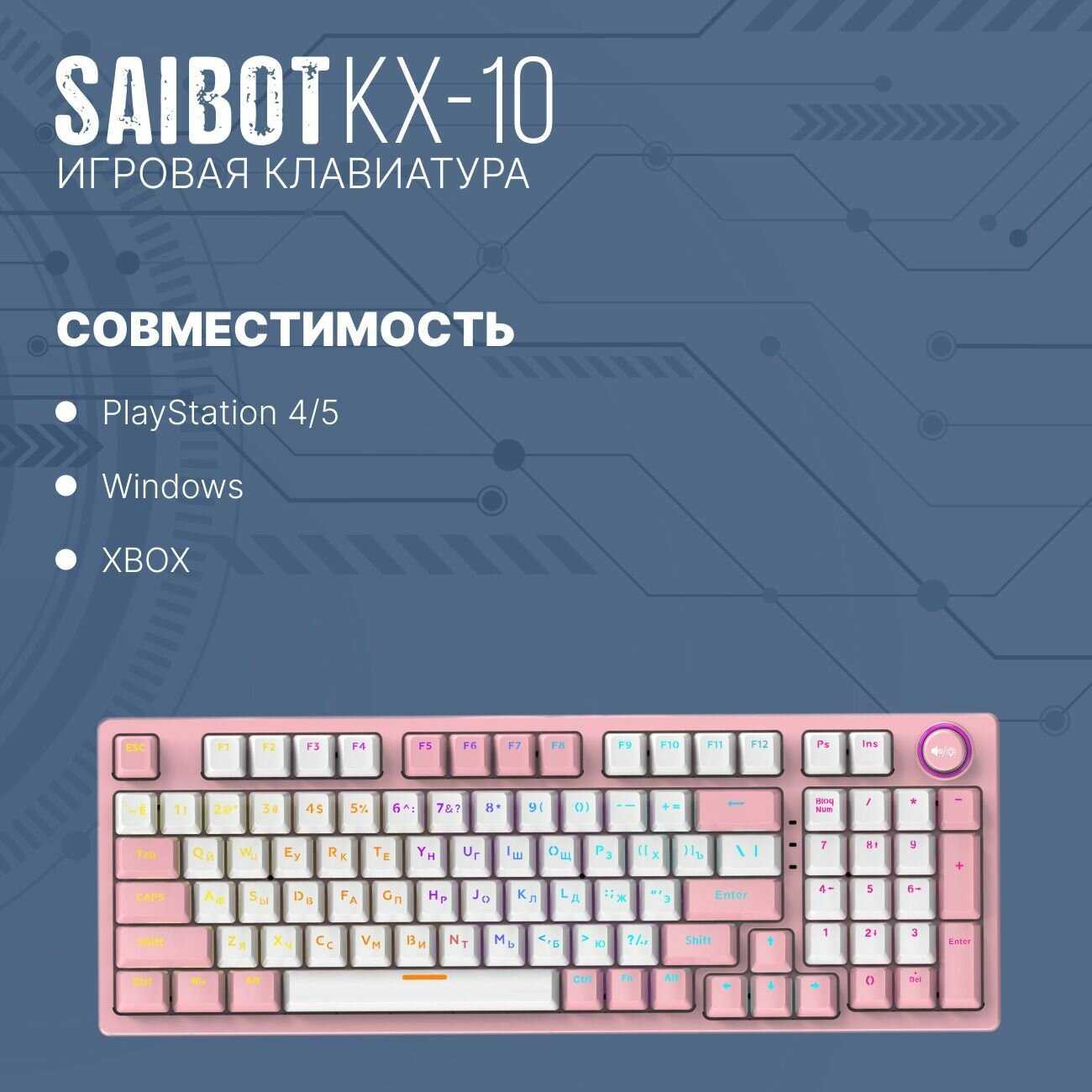 Игровая клавиатура TFN Saibot KX-10-97 (TFN-GM-KW-KX-10WPK) фотография 6