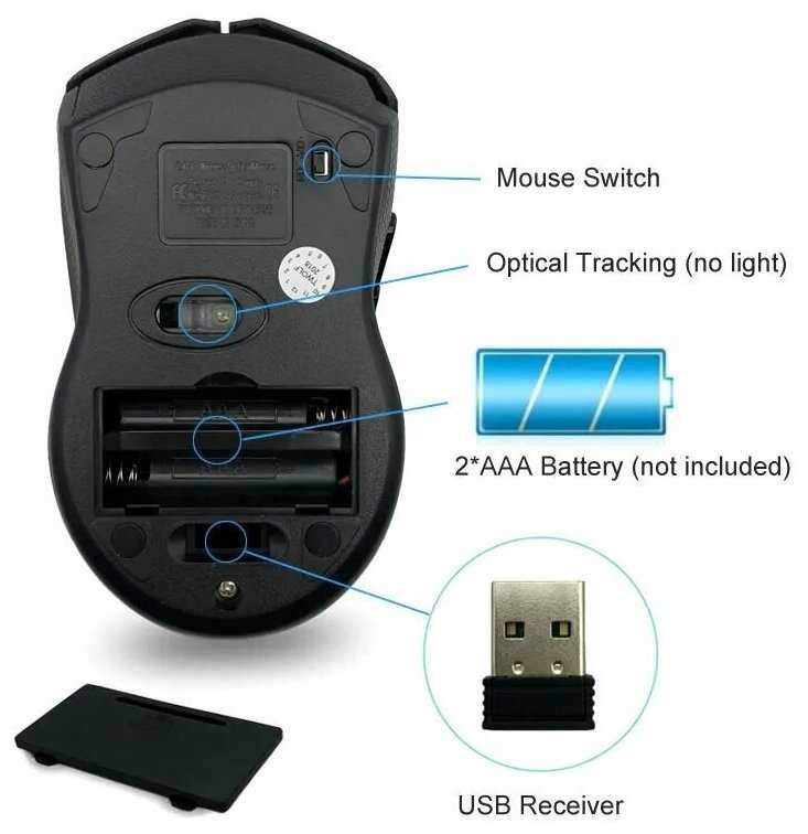 Беспроводная бесшумная компьютерная мышь T-WOLF Q5 фотография 4