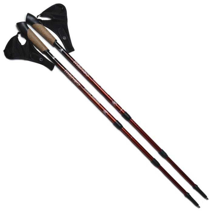 Палки для скандинавской ходьбы со сменными комплектующими телескопические MANGO Телескопические алюминиевые в наборе с аксессуарами, чехлом и шагомером фотография 1