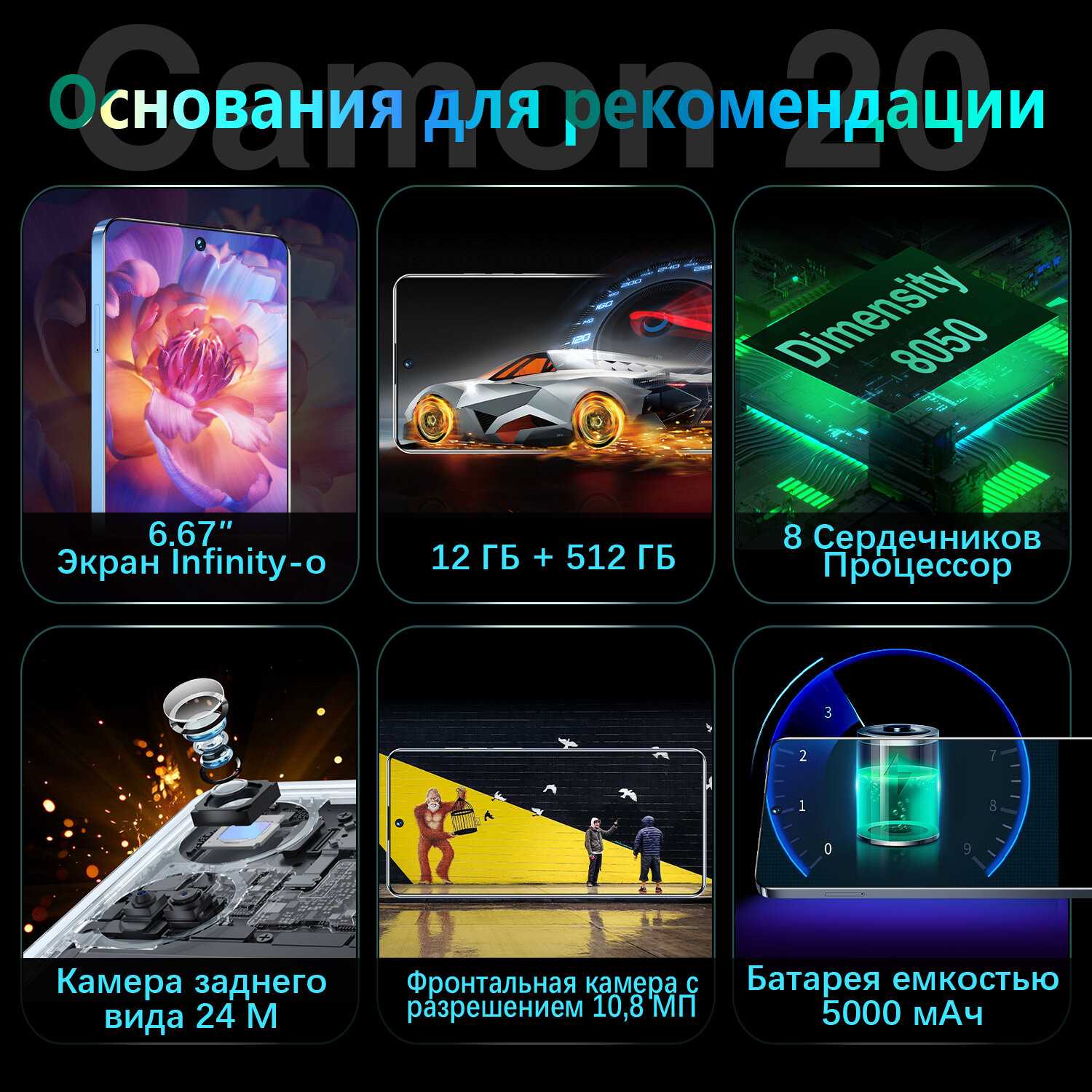 Смартфон Camon 20 фотография 2