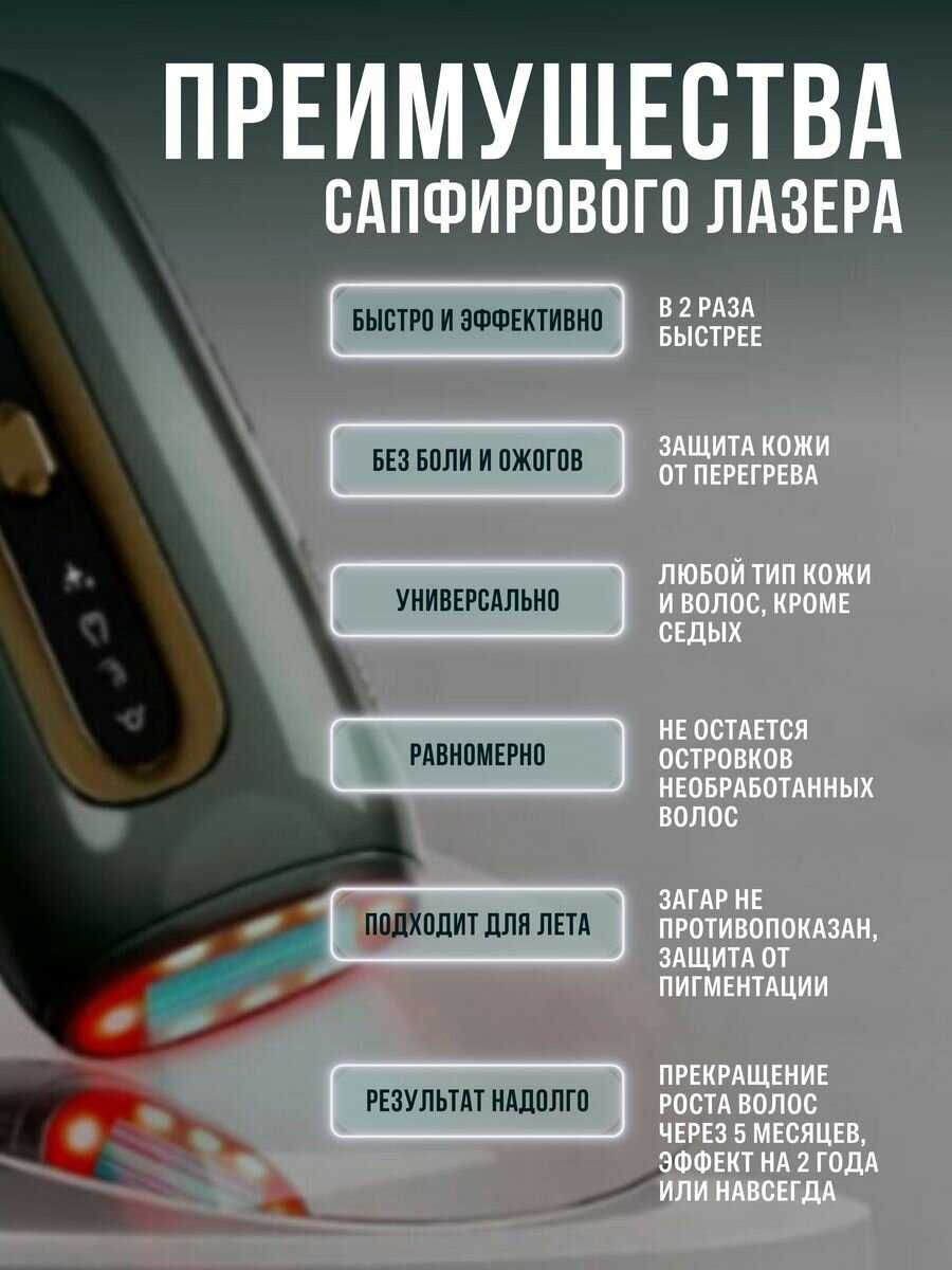 Эпилятор Сапфировый Эпилятор лазерный IPL фотография 32