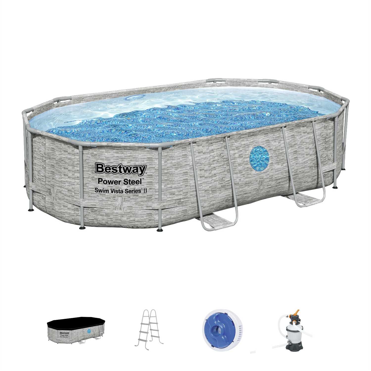 Каркасный бассейн Bestway Power Steel Swim Vista Series II фотография 1