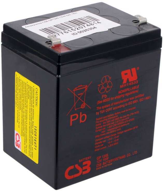 Аккумуляторная батарея CSB GP 1245 12В фотография 5
