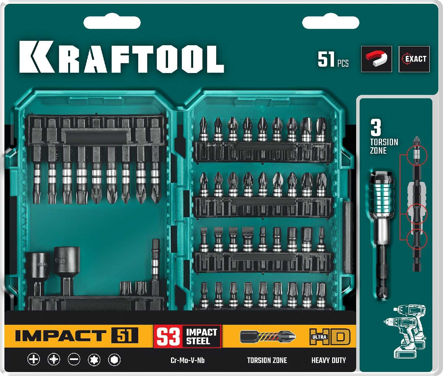 Набор ударных бит KRAFTOOL IMPACT-51 фотография 1