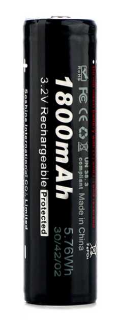 Аккумулятор Soshine 18650P (3.2V 1800mAh) фотография 1