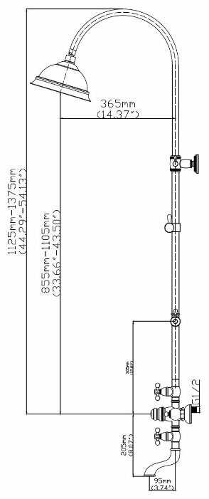 Душевая стойка Seaman Eco Koblenz SSN-2368C, серебро фотография 1