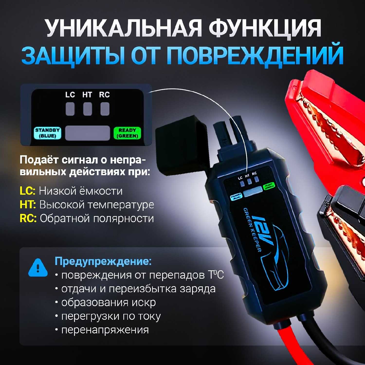 Пусковое устройство для автомобиля Портативное ПЗУ 12В (16000 mAh) фотография 4