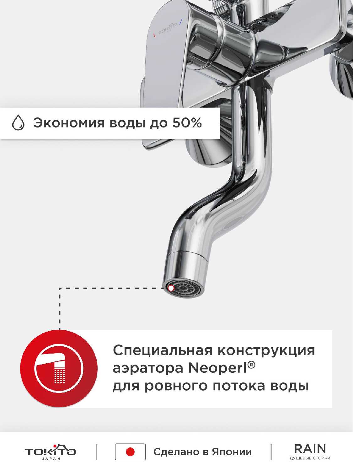 Душевая стойка Tokito Rain (TOK-RAI-1014BL) фотография 12