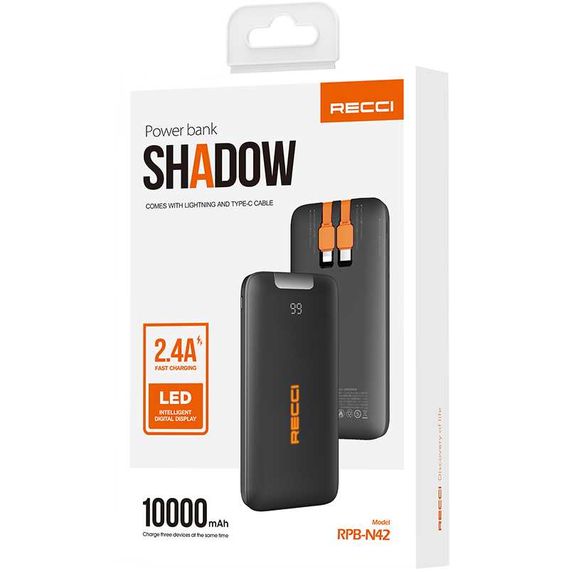 Портативный аккумулятор RECCI Shadow (RPB-N42) фотография 13