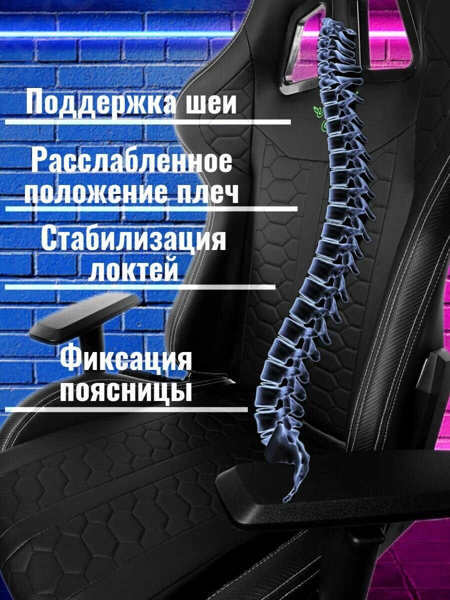 Игровое компьютерное кресло Jiqiao (с RGB подсветкой, динамиками, массажером и подставкой для ног) фотография 32