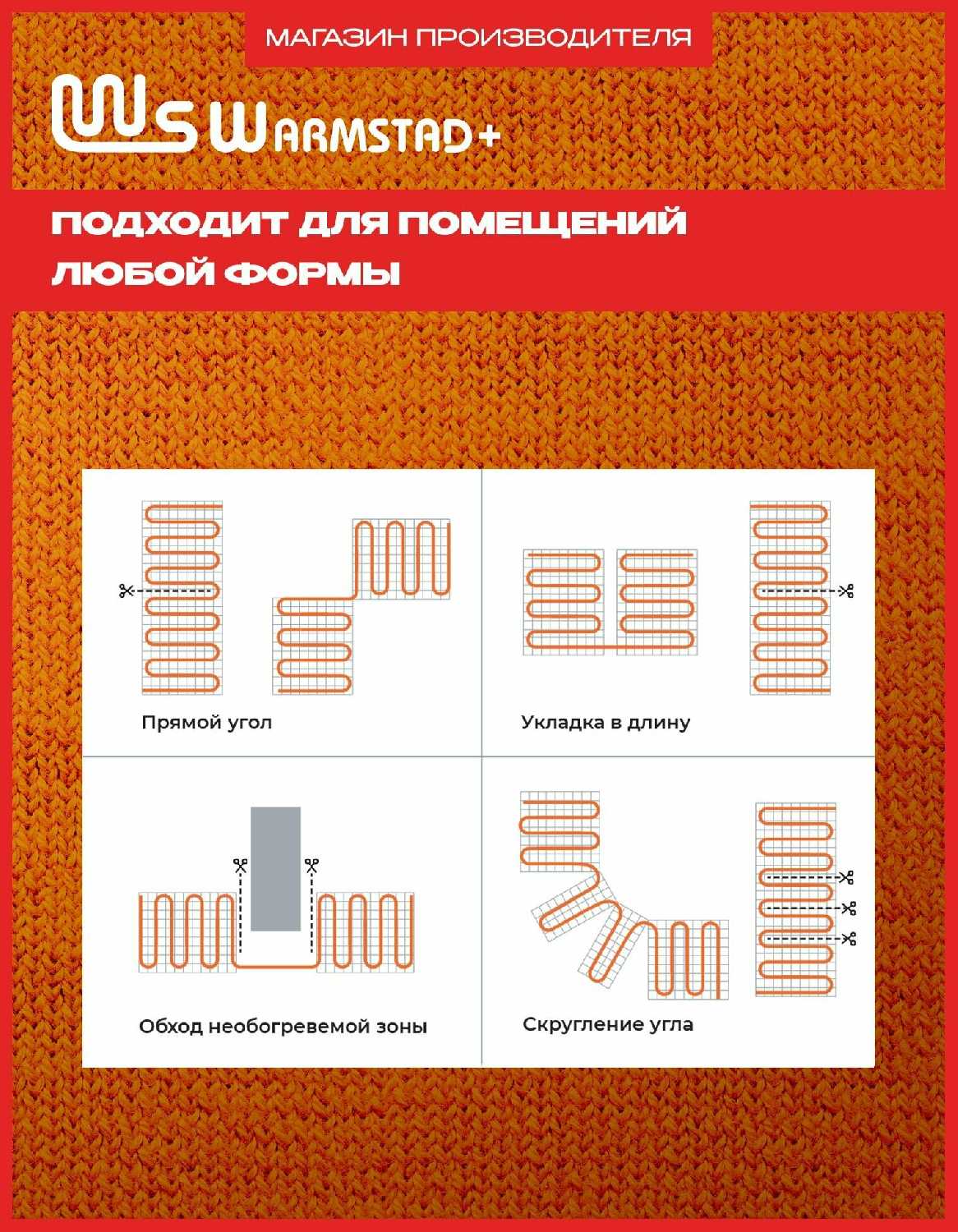 Комплект теплого пола Теплолюкс Warmstad+ WSM [220 Вт/1,50 кв. м, терморегулятор] фотография 9