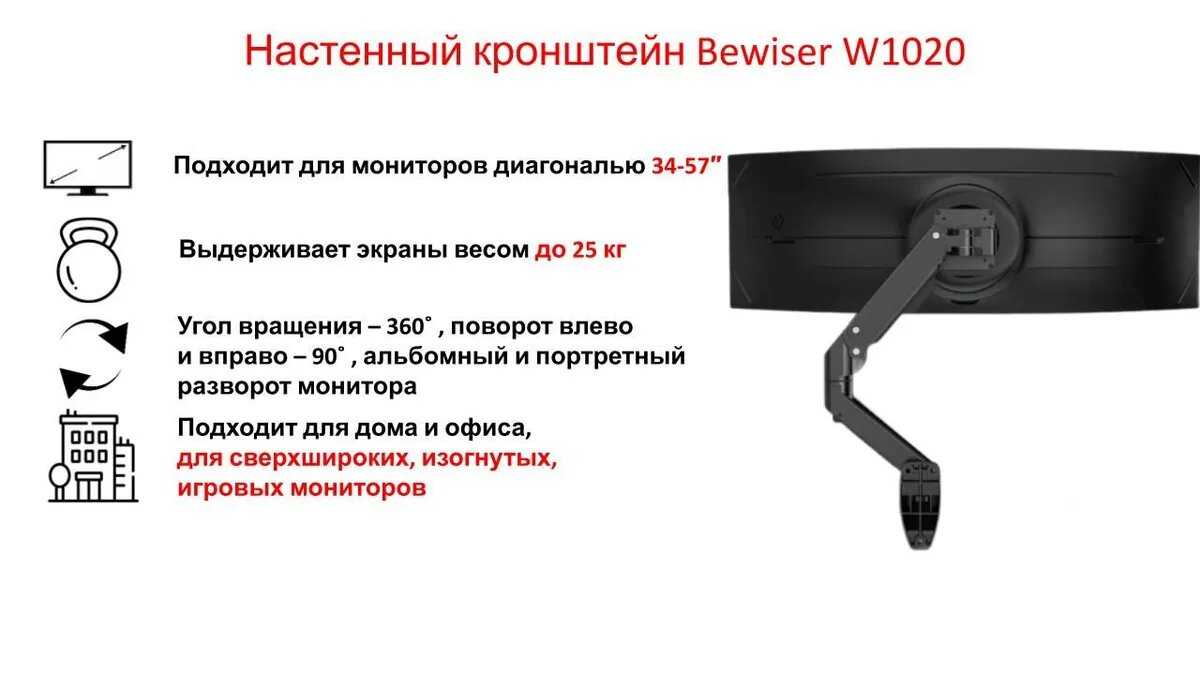 Настенный кронштейн Bewiser W1020 фотография 9