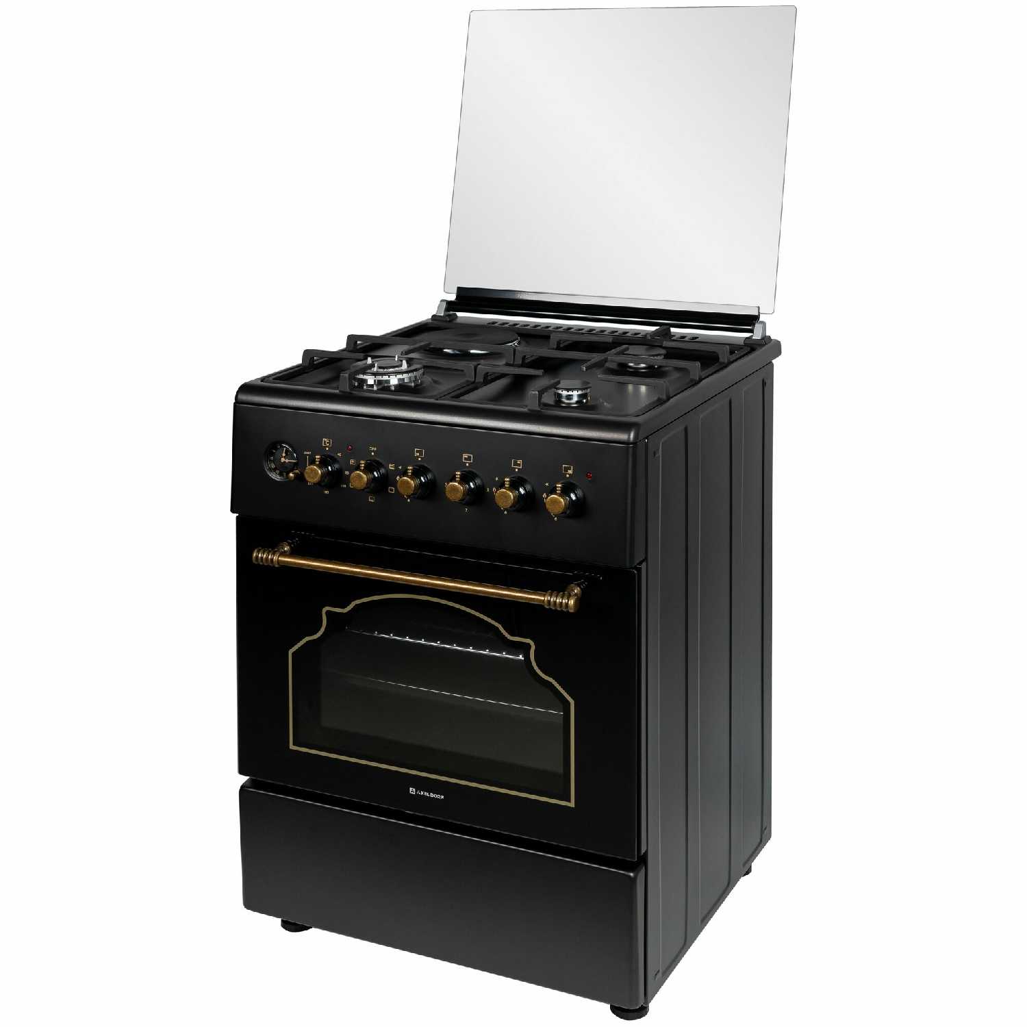 Комбинированная плита AXELDORF FG 063, 3газ + 1эл, электродуховка, газ-контроль, чугунные решетки фотография 1