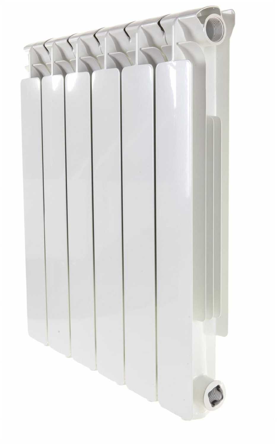 STOUT SRA-0110-050006 STOUT Bravo 500 6 секций радиатор алюминиевый боковое подключение RAL9010 фотография 1