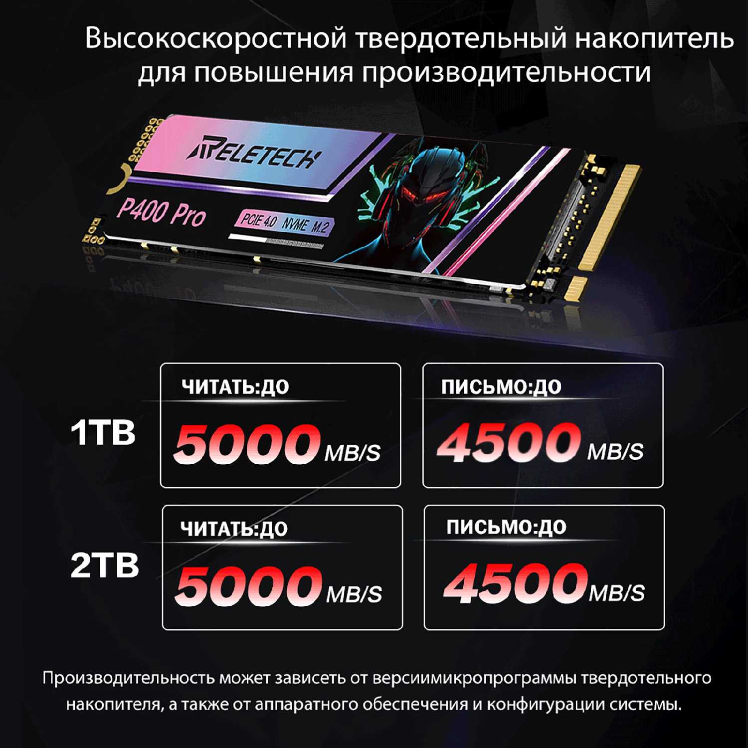 Твердотельный накопитель Reletech P400Pro 1 ТБ PCIe Gen4.0x4 NVMe M.2 2280 фотография 3