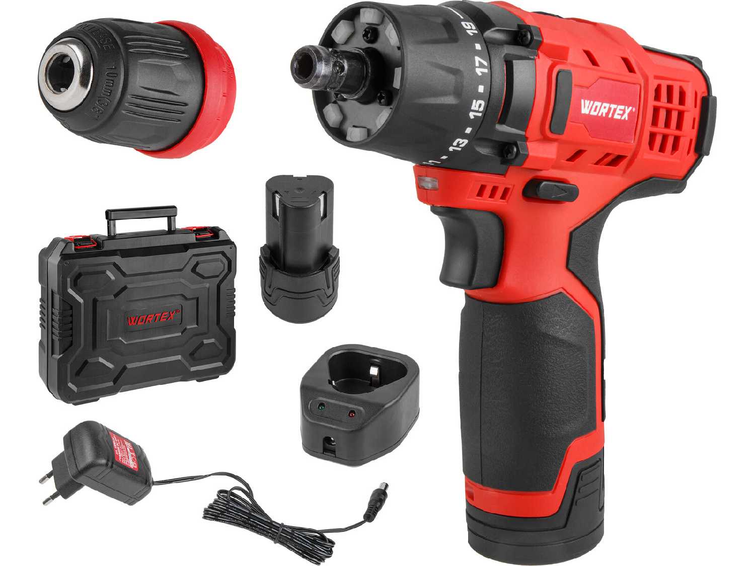 Дрель-шуруповерт аккумуляторная WORTEX BD 1215 Li SET (1326469)