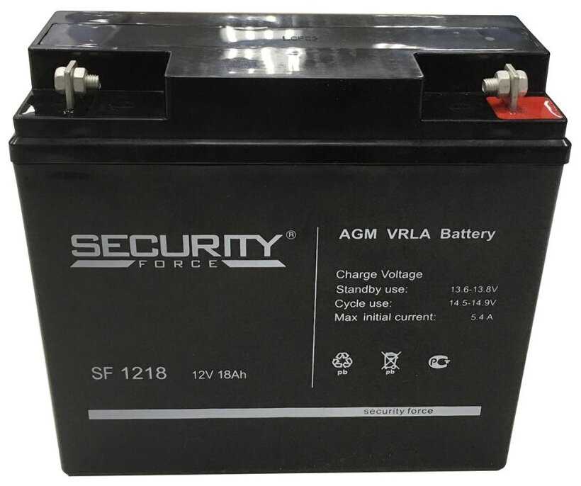 Аккумуляторная батарея Security Force SF 1218 12В фотография 12
