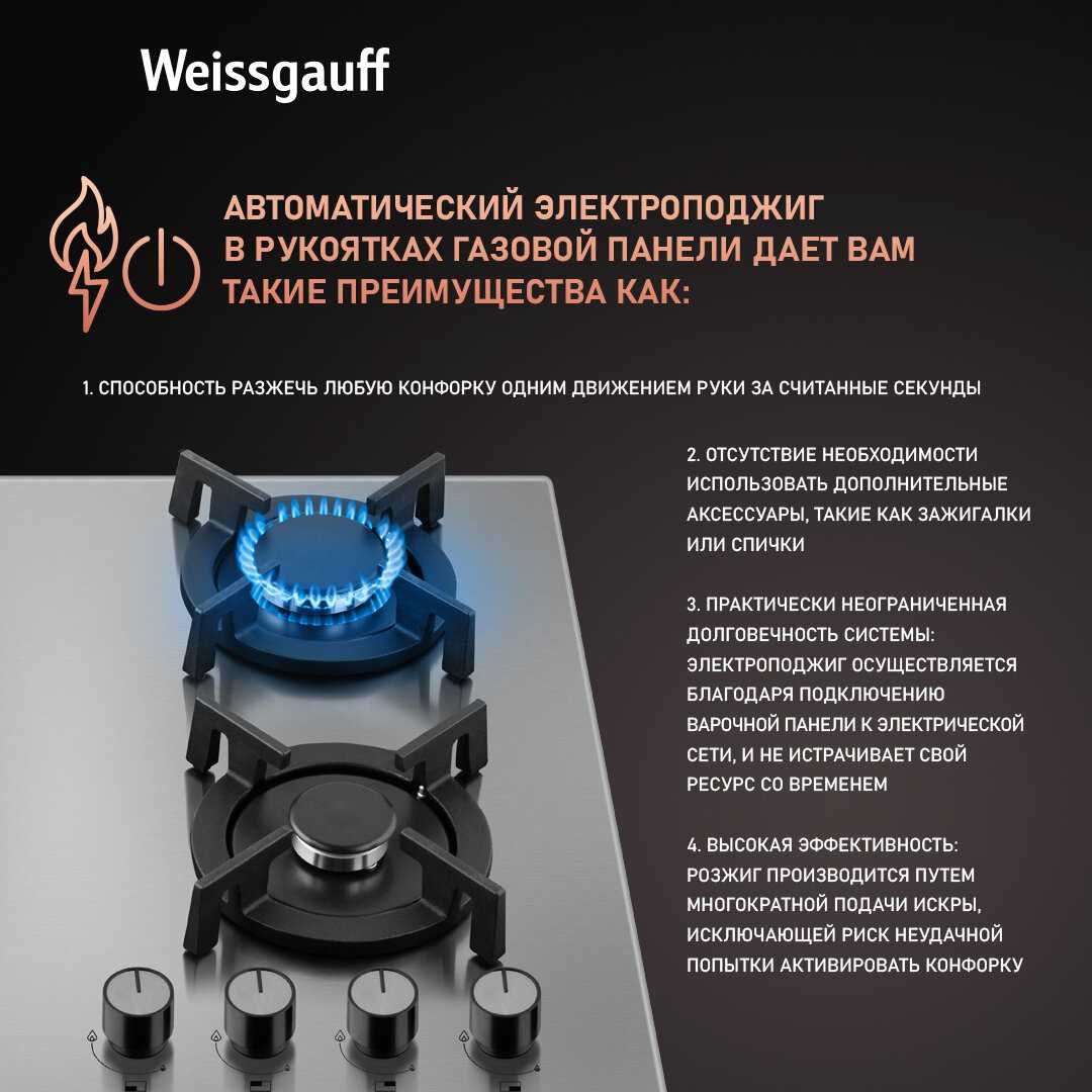 Газовая варочная панель Weissgauff HGG 641 XRV фотография 1