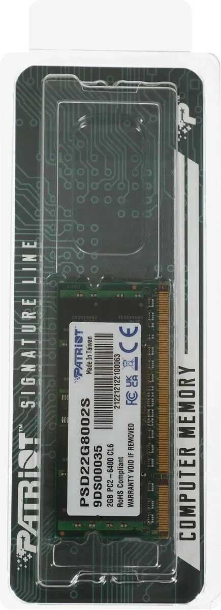 Оперативная память Patriot Memory SL 2 ГБ DDR2 SODIMM CL6 (PSD22G8002S) фотография 10