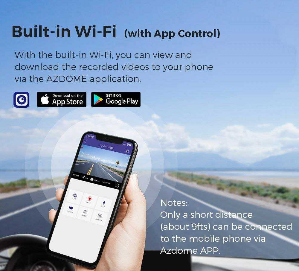 Автомобильный видеорегистратор Azdome M300 WiFi (JYX04) фотография 2