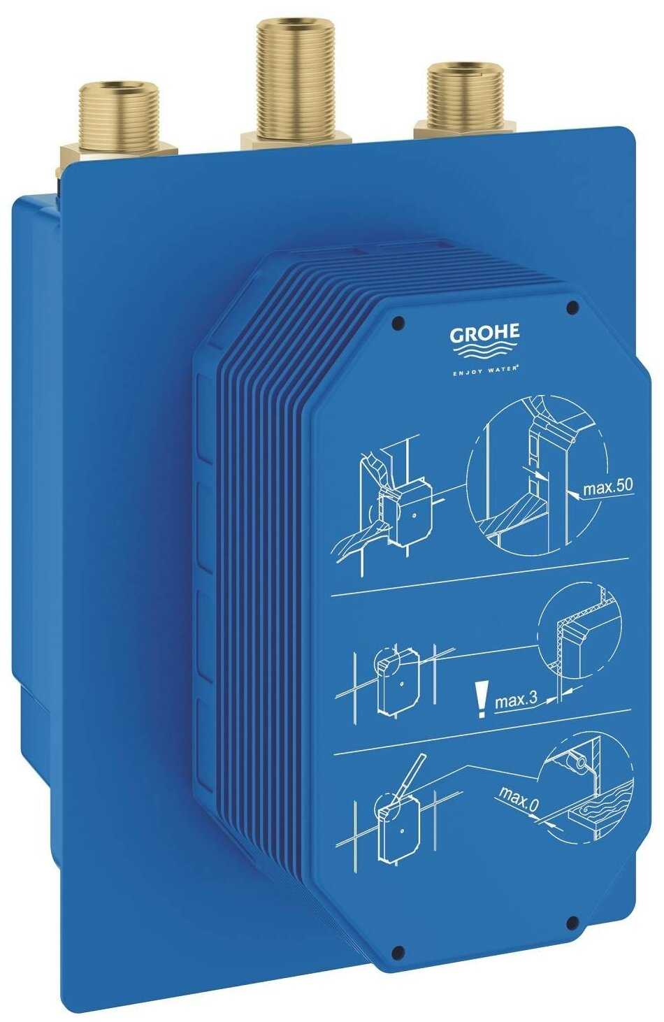 Термостатический смеситель для душа GROHE Eurosmart Cosmopolitan E Special, встраиваемый механизм, скрытый монтаж, питание от сети, хром (36459000)