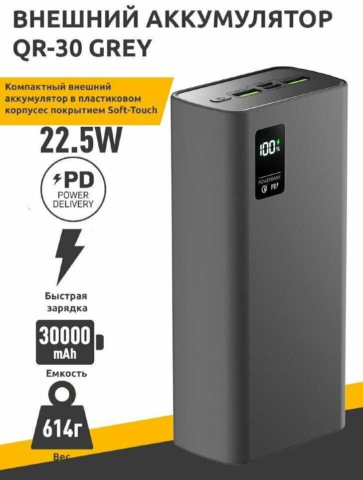 Внешний аккумулятор Olmio QR-30 22.5W 30000 mAh фотография 1