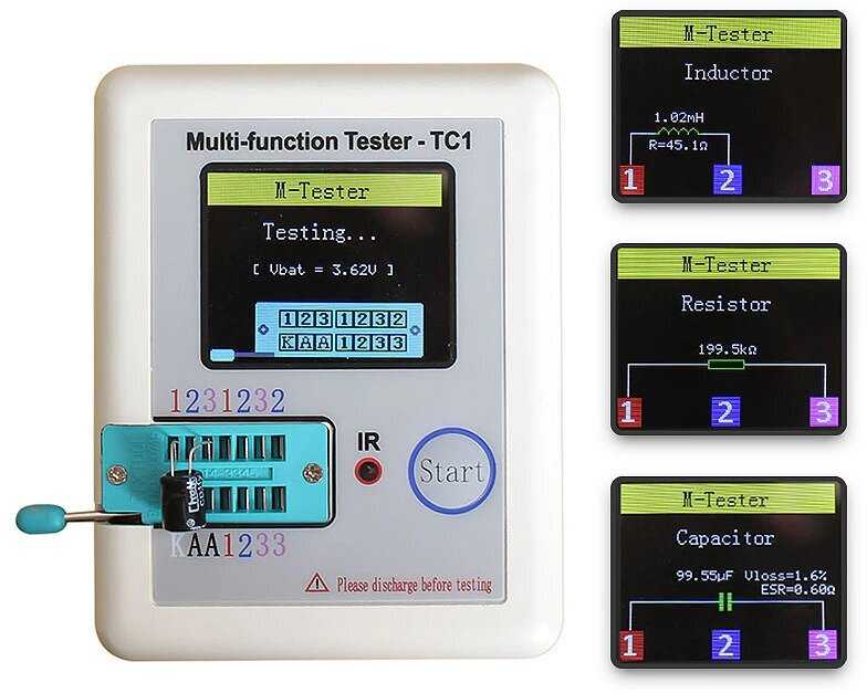 Многофункциональный измеритель Tester-TC1 (RLC, ESR, транзисторы) фотография 7