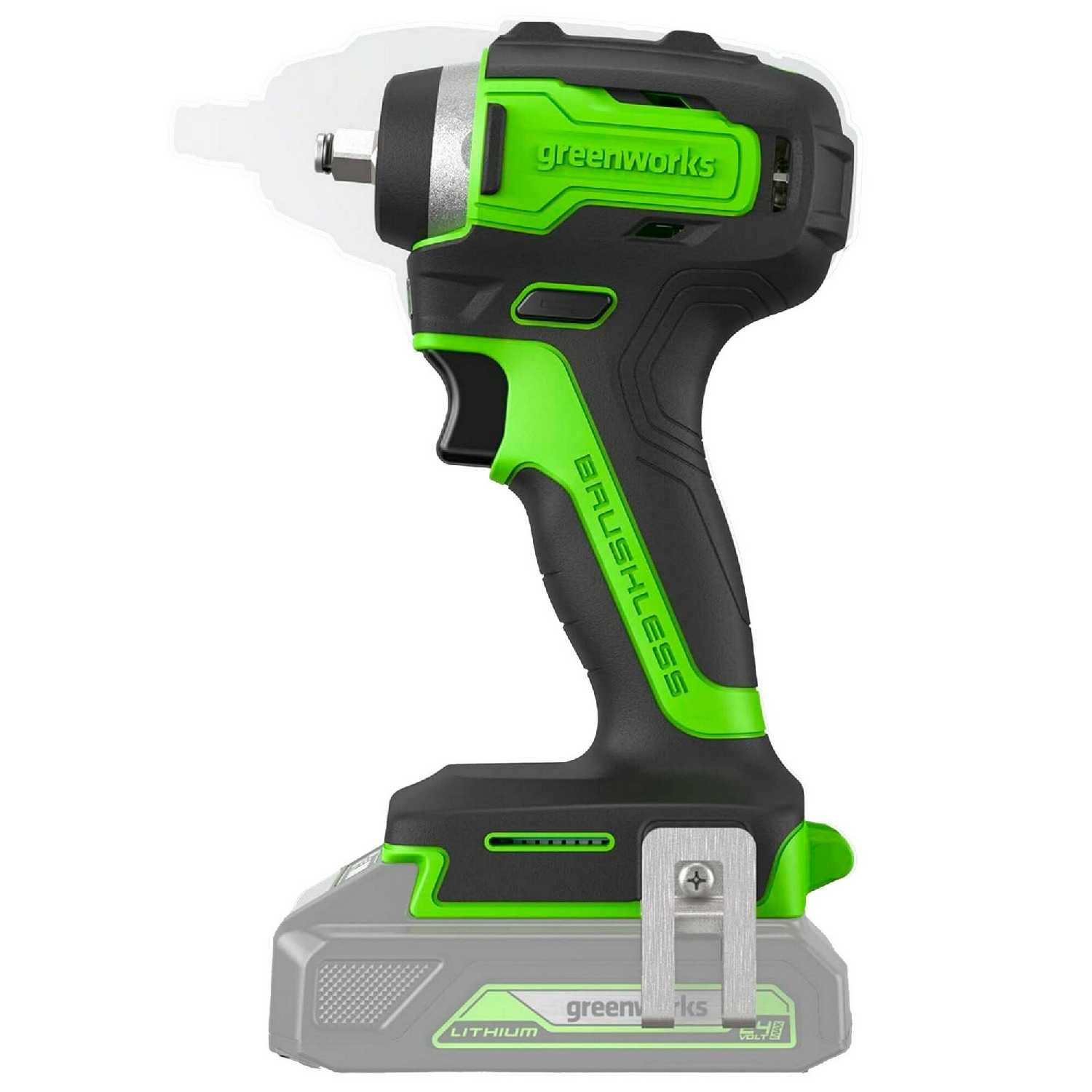 Гайковерт Greenworks G24IW200 [3803607CUA, 24V, б/щет, 3/8', 200Нм, 1×2Ач, ЗУ] фотография 5