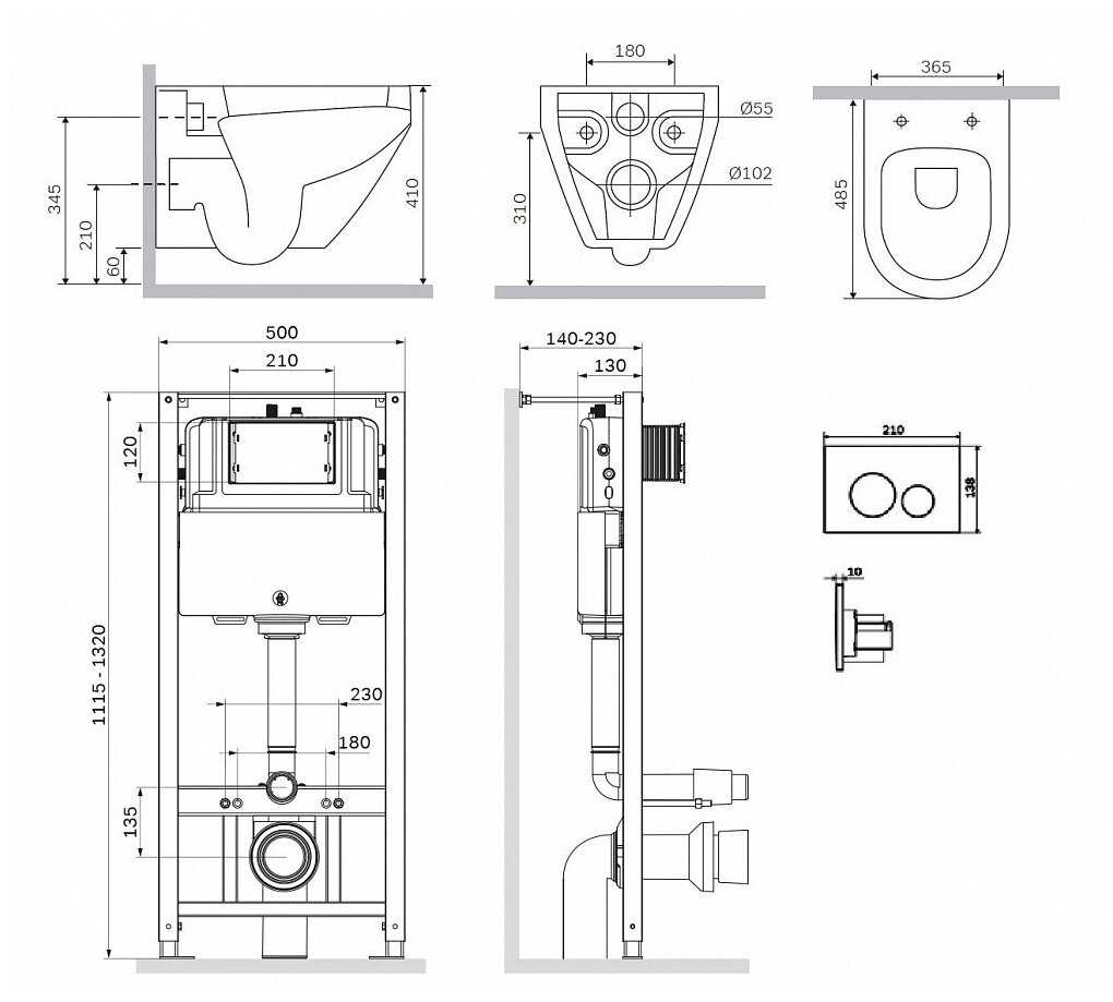 Комплект инсталляции AM.PM SPIRIT V2.0 (IS49001.701700) фотография 7