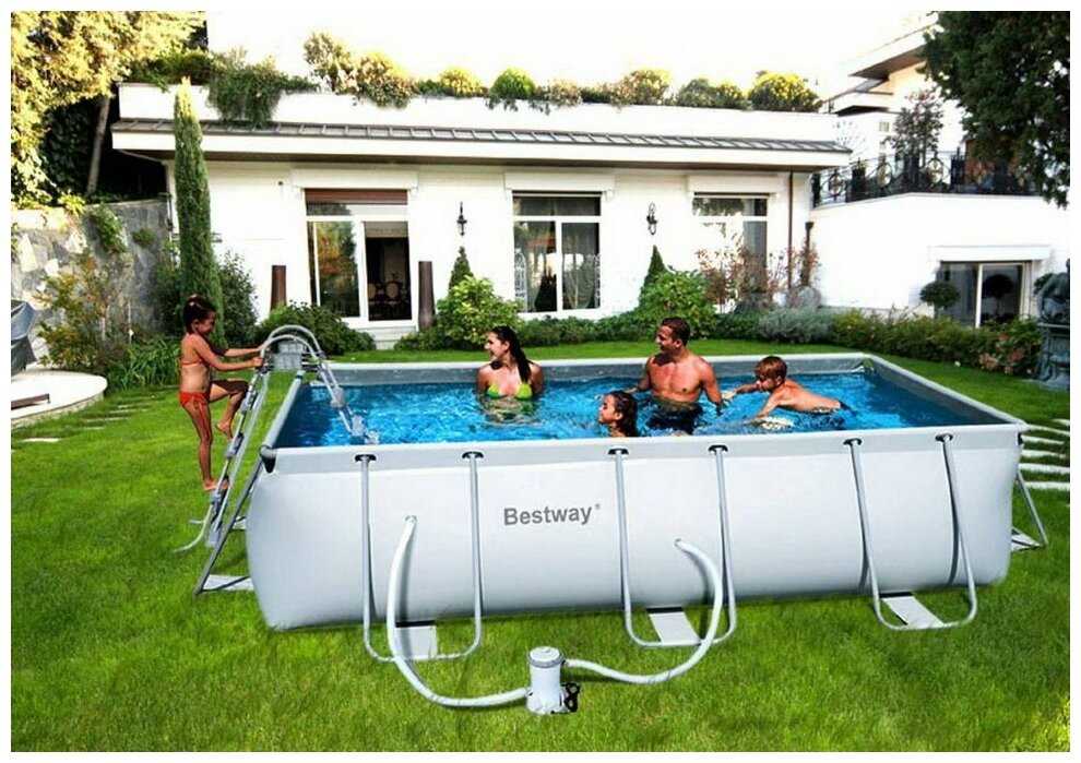 56456 BESTWAY Каркасный бассейн прямоугольный Steel Pro Max 412 х 201 х 122 см