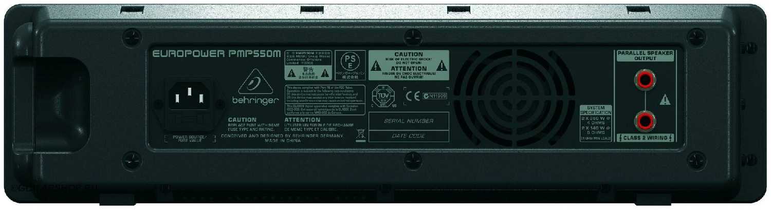 Микшер-усилитель Behringer PMP550M (500Вт•4Ом, 5 мик./лин.- каналов, процессор KLARK TEKNIK, FBQ анти-фидбэк) фотография 4