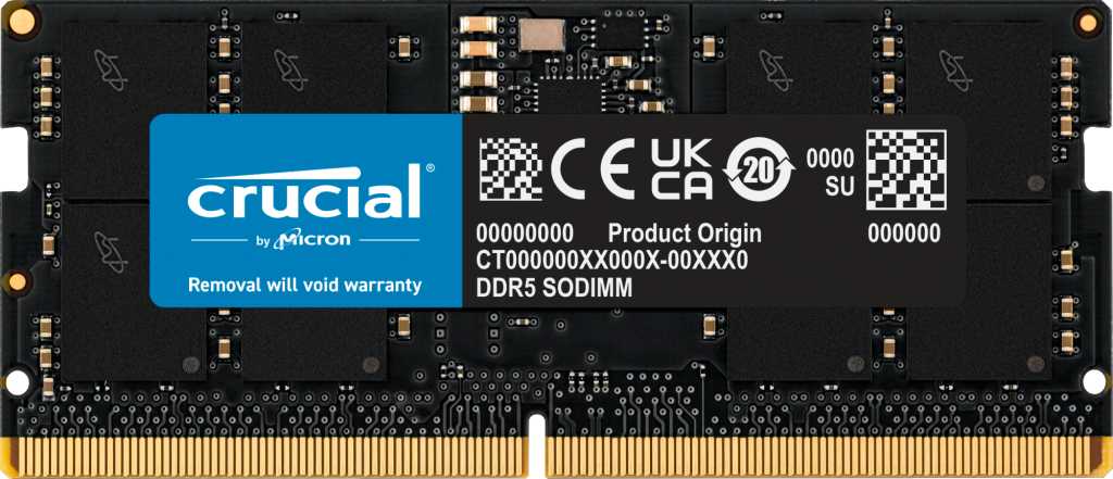 Оперативная память CRUCIAL (MICRON) Laptop DDR5 SODIMM 32Gb 5600Mhz (CT32G56C46S5)