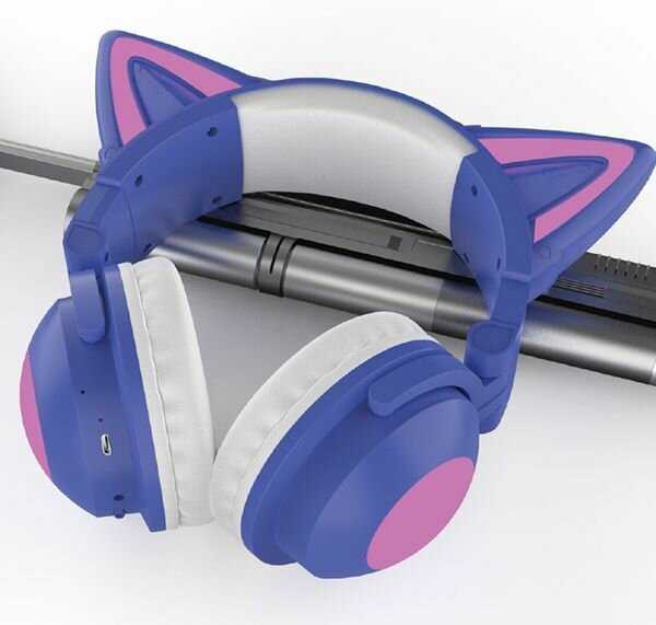 Наушники Qumo Party Cat Mini ВТ 0050 Purple-Light Blue 34913 фотография 1