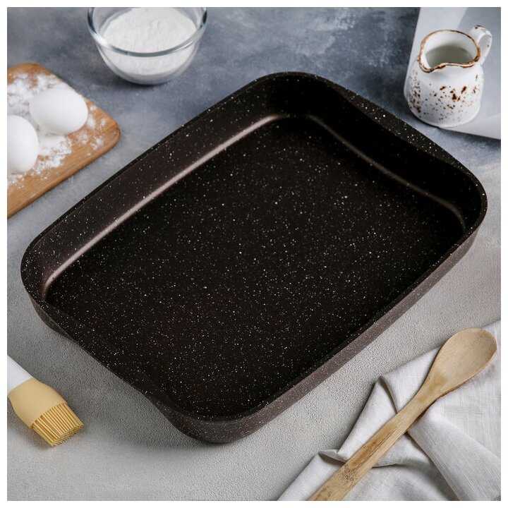 Противень, 40×29,5×5 см, антипригарное покрытие, цвет кофейный мрамор