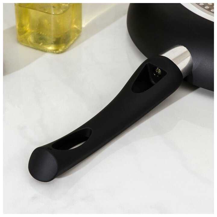 Доляна Сковорода Доляна Basic, d=26 см, пластиковая ручка, антипригарное покрытие, индукция, цвет чёрный фотография 2