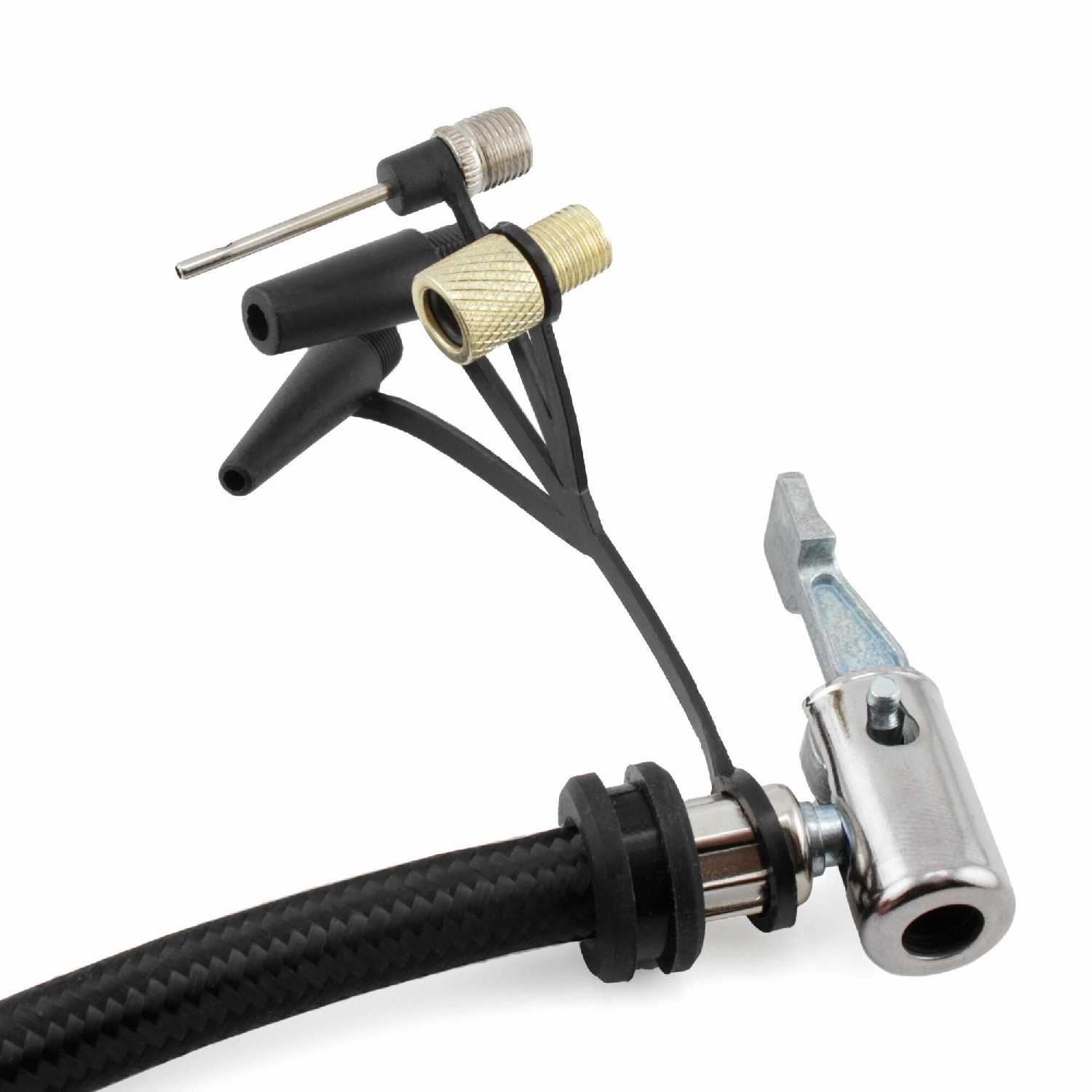 Шланг для насоса компрессора 50 см с головкой, штуцером и набором насадок фотография 7