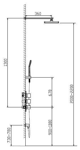 Верхний душ Timo Tetra-Thermo SX-0179/00 SM, хром фотография 1