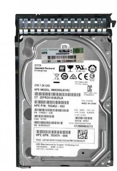 Жесткий диск HP Жесткий диск 2TB 12G SAS 7.2K rpm SFF HDD (765466-S21) фотография 1
