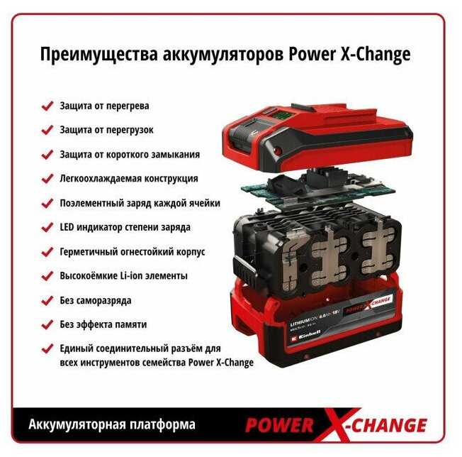 Аккумуляторная плоскошлифовальная машина Einhell PXC TE-OS 18/230 Li-Solo (4460720) фотография 6