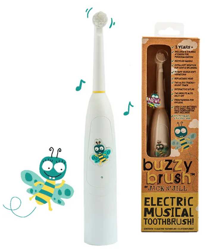 Детская музыкальная электрическая зубная щетка Jack N' Jill Buzzy Brush