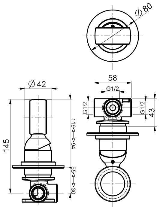 Смеситель для ванны Webert Opera OA880101980, рычажный фотография 1
