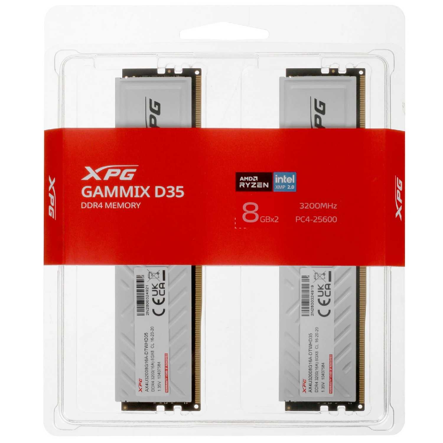 Оперативная память ADATA XPG GAMMIX D35 [8 ГБ DDR4 3200 МГц 16-20-20, AX4U32008G16A-SWHD35] фотография 2