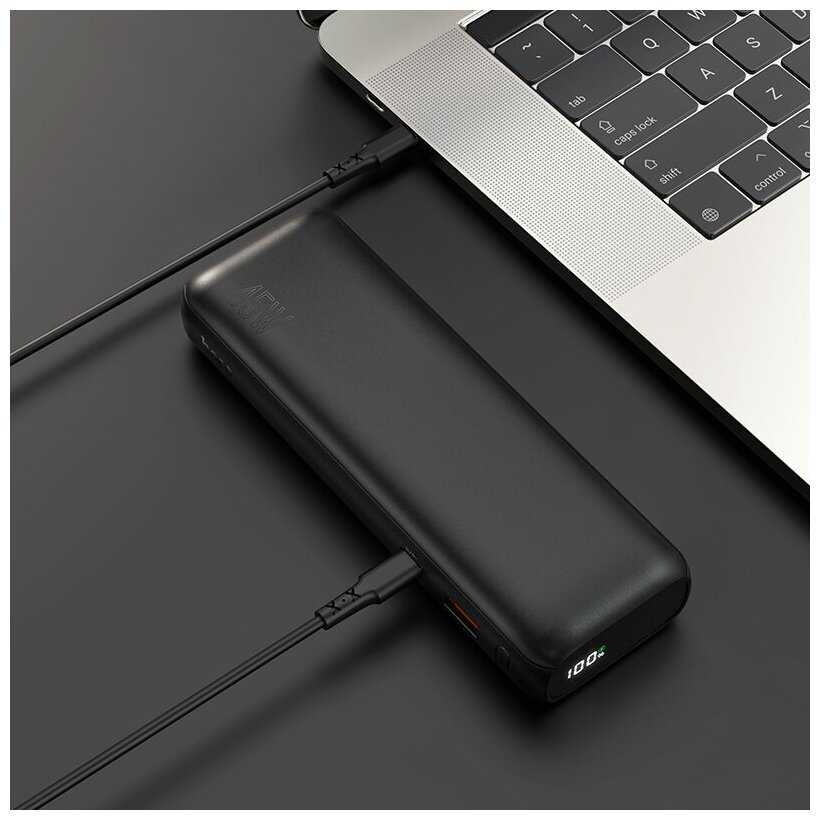 Универсальный Доп. Аккумулятор 15000mAh, Q8, HOCO, вход Type-C, черный фотография 5