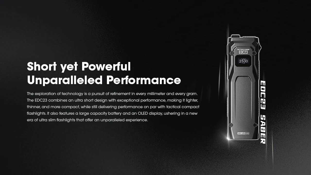 Перезаряжаемый карманный тактический фонарик Nitecore EDC23 фотография 20