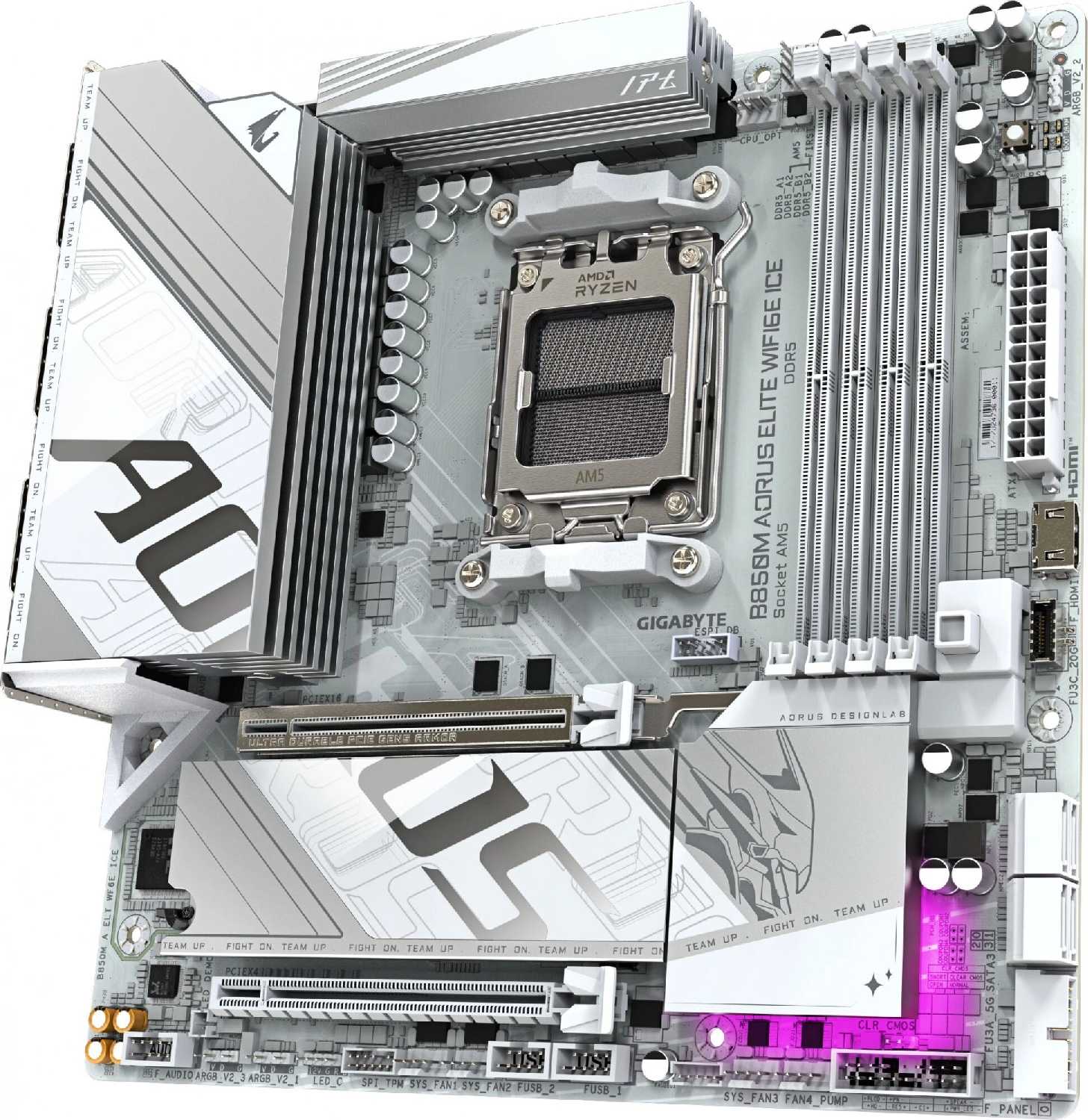 Материнская плата Gigabyte B850M AORUS ELITE WIFI6E [AM5, AMD B850, Micro-ATX] фотография 5