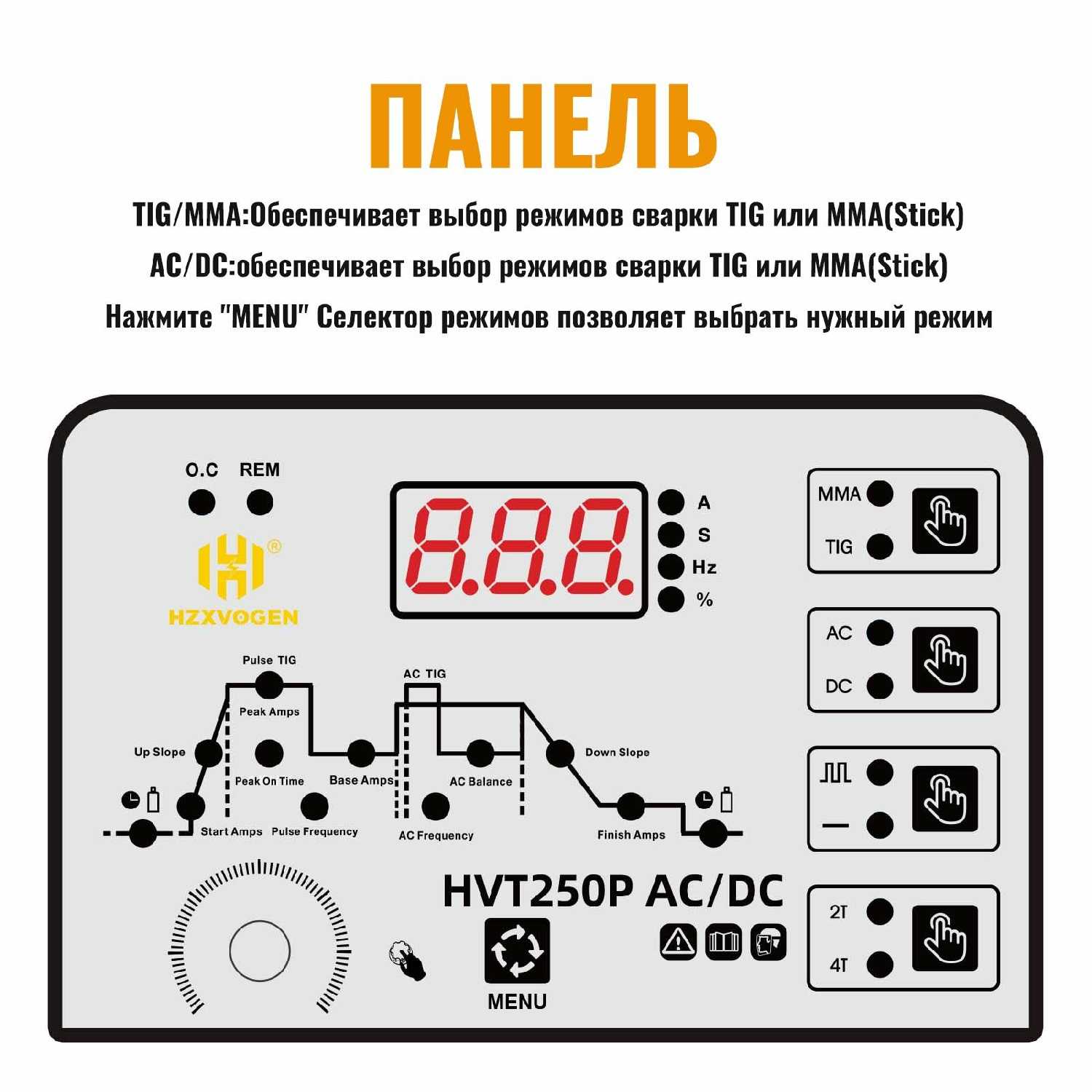 Сварочный аппарат HVT 250P AC/DC (2T4T) фотография 3